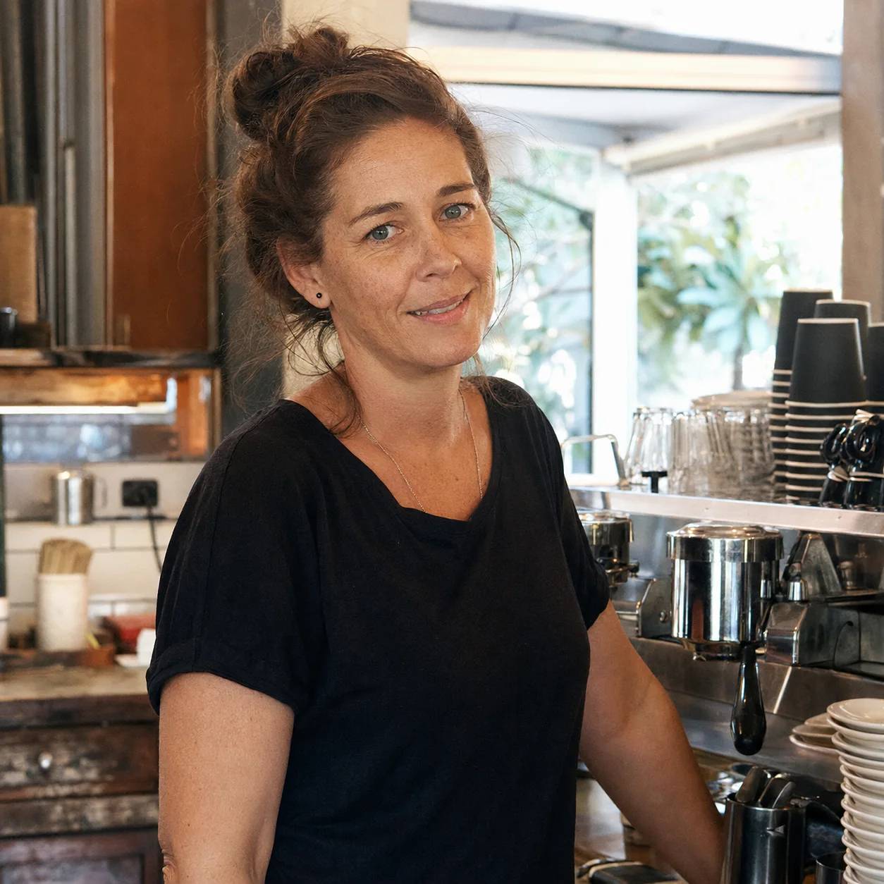 Portrait of Mia, a cafe owner in Brisbane